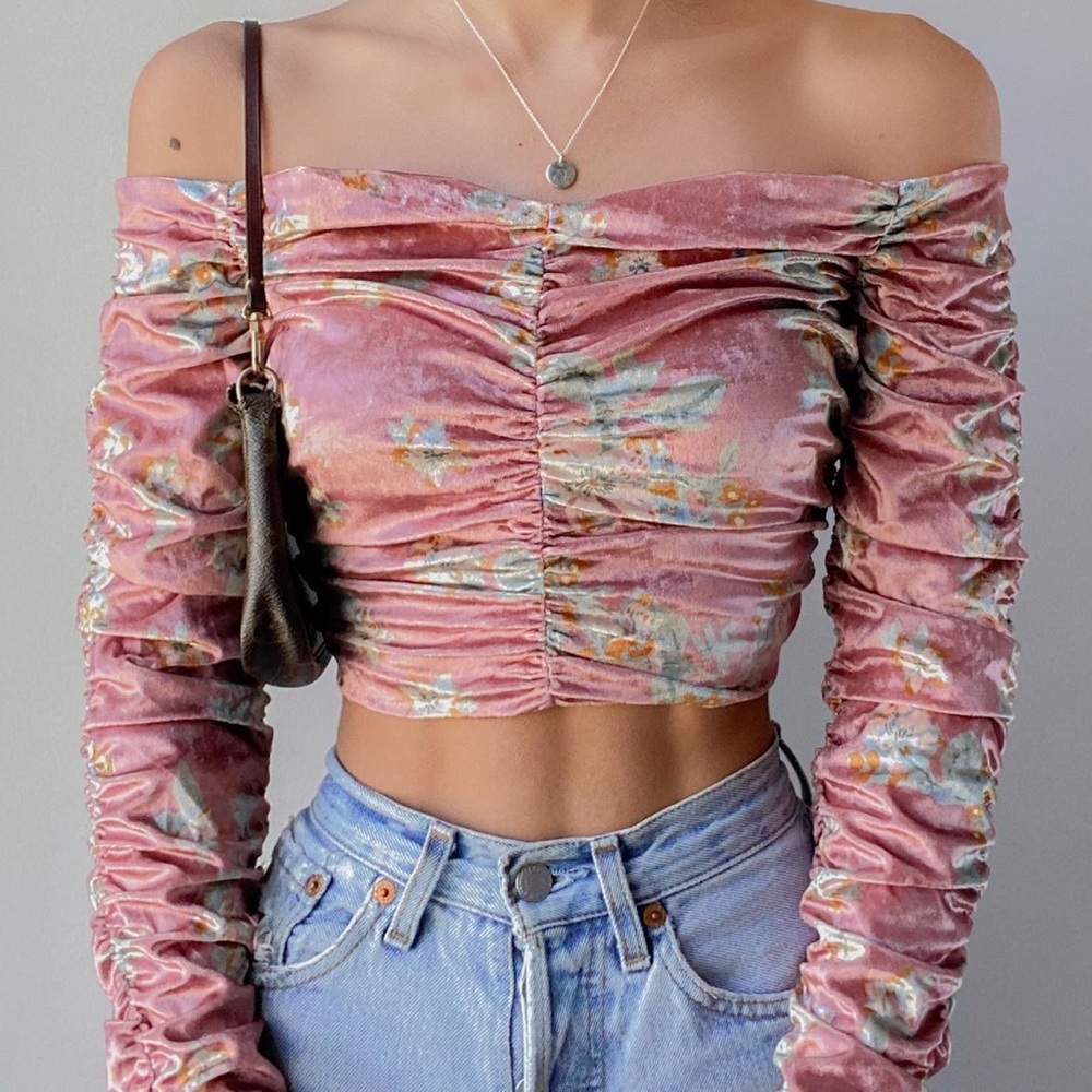 Free People NWOT‎ Velvet Reina Top